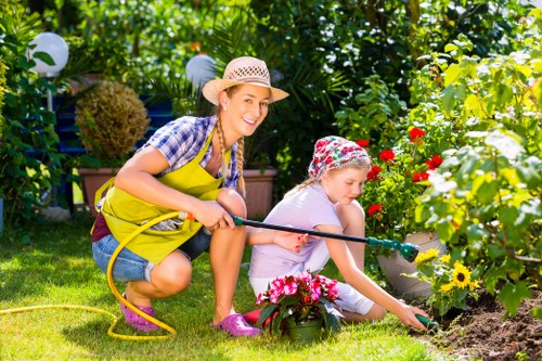 Local gardening team improving a residential garden in Chigwell